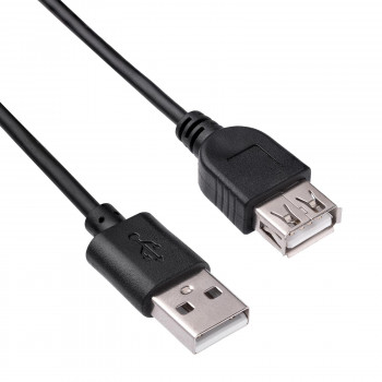 Akyga AK-USB-07 cable alargador USB 2.0 USB-A conector macho a conector hembra, 1,8 m, negro