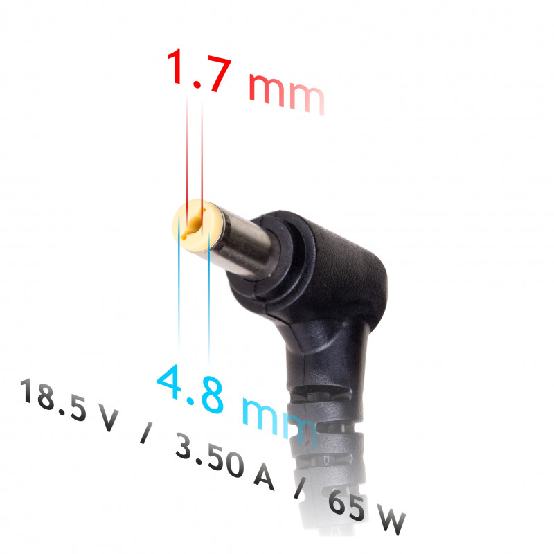 Akyga AK-ND-09 fuente de alimentación para portátil 18,5 V, 65 W, 4,8 x 1,7 mm, 1,2 m, para HP