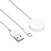 Akyga AK-SW-43 cable de carga para Apple Watch Ultra 2 / Series 9/8/7/6/5/4/3/2/1 con conector Lightning, USB, 1 m, blanco