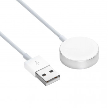 Akyga AK-SW-44 cable de carga para Apple Watch Ultra 2 / Series 9/8/7/6/5/4/3/2/1, aleación de aluminio, USB, 1 m, blanco
