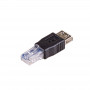 Akyga AK-AD-27 adaptador USB-A (F) a RJ45 (M), negro