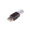 Akyga AK-AD-27 adaptador USB-A (F) a RJ45 (M), negro