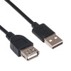 Akyga AK-USB-23 cable alargador USB 2.0 USB-A (M) a USB-A (F), 15 cm, negro