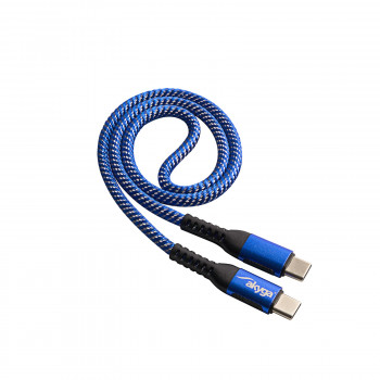 Akyga AK-USB-36 cable USB-C a USB-C trenzado, USB 2.0, 100 W, 0,5 m, azul
