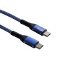 Akyga AK-USB-36 cable USB-C a USB-C trenzado, USB 2.0, 100 W, 0,5 m, azul