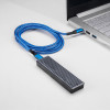 Akyga AK-USB-36 cable USB-C a USB-C trenzado, USB 2.0, 100 W, 0,5 m, azul