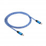 Akyga AK-USB-37 cable USB-C a USB-C trenzado, USB 2.0, 100 W, 1 m, azul