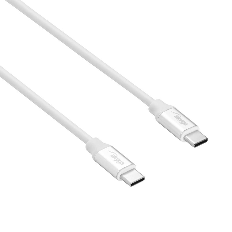Akyga AK-USB-39 cable USB-C a USB-C, USB 2.0, 60 W, 0,5 m, blanco