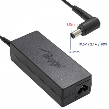 Akyga AK-ND-22 fuente de alimentación para portátil 19 V / 2,1 A, 40 W, 3,0 x 1,0 mm, 1,2 m, para Samsung