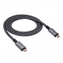Akyga AK-USB-45 cable USB-C a USB-C trenzado, USB4, 40 Gbit/s, 240 W, 1 m, gris