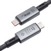 Akyga AK-USB-45 cable USB-C a USB-C trenzado, USB4, 40 Gbit/s, 240 W, 1 m, gris