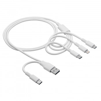 Akyga AK-USB-52 cable USB USB-A + USB-C a Micro-USB + USB-C + Lightning, 1,2 m