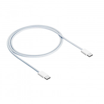 Akyga AK-USB-51 cable USB-C a USB-C trenzado para iPhone 15, USB 2.0, 60 W, 1 m, blanco