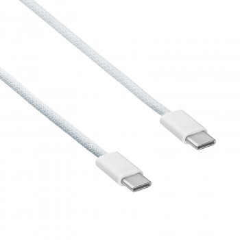 Akyga AK-USB-51 cable USB-C a USB-C trenzado para iPhone 15, USB 2.0, 60 W, 1 m, blanco