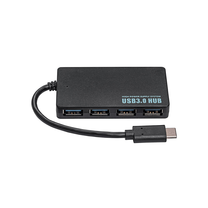 Akyga AK-AD-52 hub USB-C activo, USB-C (M) a 4x USB-A (F), USB 3.1, 20 cm