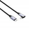 Akyga AK-USB-56 cable USB-C a Lightning trenzado con conector acodado, USB 2.0, 30 W, 1 m, negro