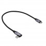 Akyga AK-USB-53 cable USB-C a USB-C trenzado con conector acodado, USB 2.0, 60 W, 0,3 m, negro