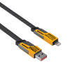 Akyga AK-USB-57 cable 4 en 1 trenzado USB-A/USB-C a USB-C/Lightning, USB 2.0, 65 W, 1 m, gris