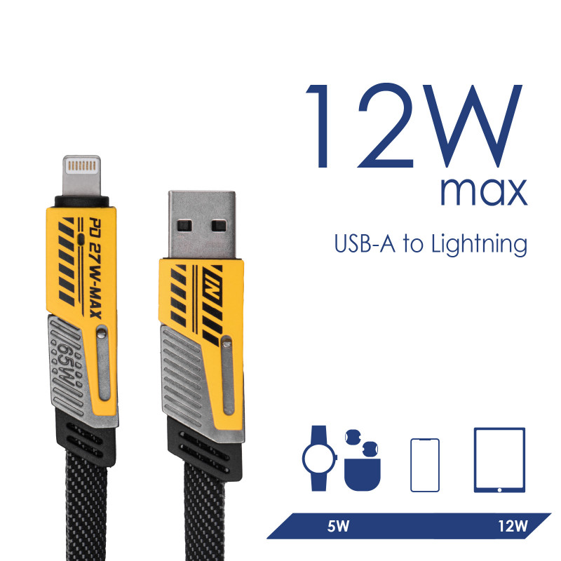 Akyga AK-USB-57 cable 4 en 1 trenzado USB-A/USB-C a USB-C/Lightning, USB 2.0, 65 W, 1 m, gris