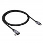 Akyga AK-USB-54 cable USB-C a USB-C trenzado con conector acodado, USB 2.0, 60 W, 1 m, negro