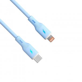 Akyga AK-USB-72 cable de silicona USB-C a Lightning, USB 2.0, 30 W, 1 m, azul