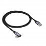 Akyga AK-USB-74 cable trenzado USB-A a USB-C acodado, USB 2.0, 60 W, 1 m, negro