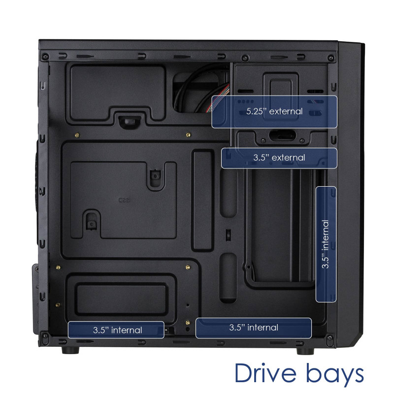 Akyga AK17BK caja torre Micro-ATX, 2x USB 3.0, sin fuente de alimentación, negra