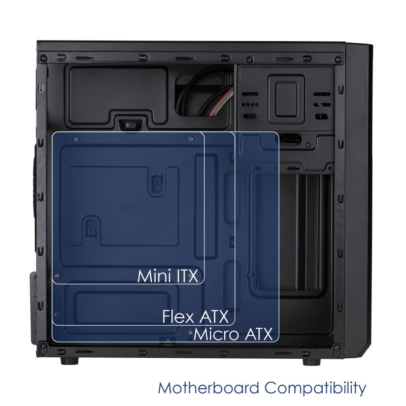 Akyga AK17BK caja torre Micro-ATX, 2x USB 3.0, sin fuente de alimentación, negra