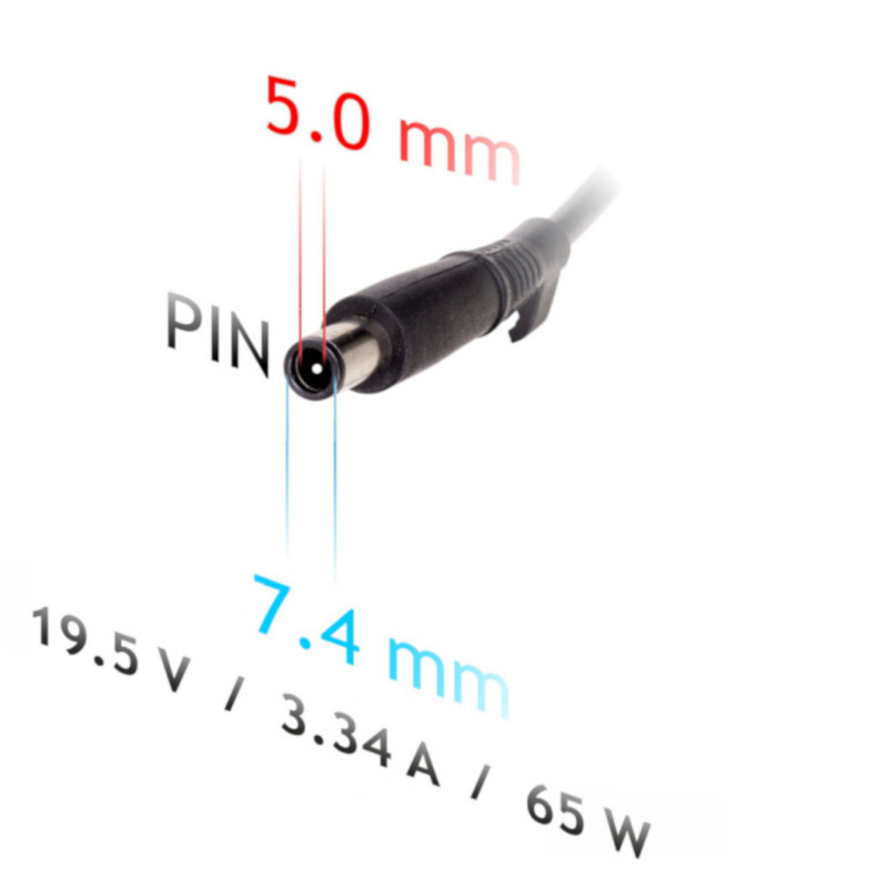 Akyga AK-ND-33 fuente de alimentación para portátil de coche 19,5 V / 3,34 A, 65 W, 7,4 x 5,0 mm + pin, para Dell