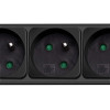 Akyga AK-SP-05B regleta con protección contra sobretensiones, 5 tomas francesas CEE 7/5 (tipo E), interruptor, 3 m, negra
