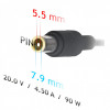 Akyga AK-ND-39 fuente de alimentación para portátil de coche 20 V / 4,5 A, 90 W, 7,9 x 5,5 mm + pin, para Lenovo