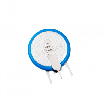 Akyga AKY1086 pila de litio CR2032 PP3A 3 V 210 mAh con 3 pines, paso 4 mm (THT)