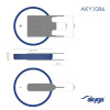 Akyga AKY1086 pila de litio CR2032 PP3A 3 V 210 mAh con 3 pines, paso 4 mm (THT)