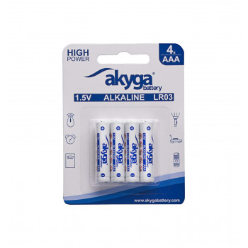Akyga AKY1971 pila alcalina AAA LR03 1,5 V 1300 mAh, 4 uds. (blíster)