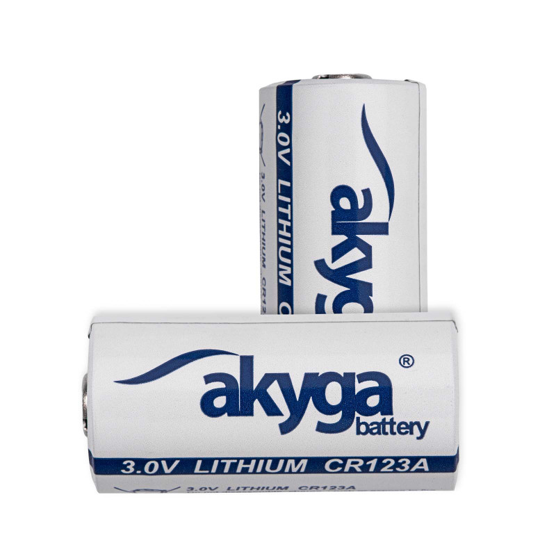 Akyga AKY1235 pila de litio CR123A 3 V 1500 mAh, alta temperatura hasta 85 °C