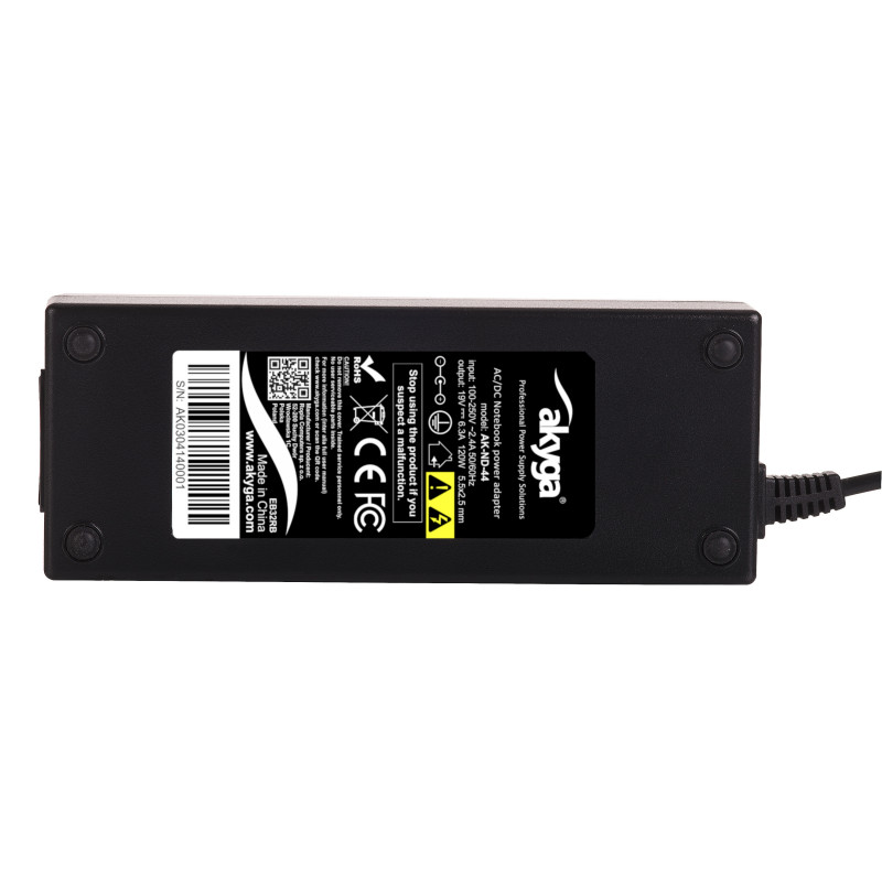 Akyga AK-ND-44 fuente de alimentación para portátil 19 V / 6,3 A, 120 W, 5,5 x 2,5 mm, 1,2 m