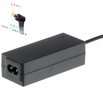 Akyga AK-ND-49 fuente de alimentación para portátil 12 V / 3,0 A, 36 W, 4,8 x 1,7 mm, 1,2 m, para ASUS