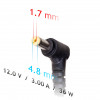 Akyga AK-ND-49 fuente de alimentación para portátil 12 V / 3,0 A, 36 W, 4,8 x 1,7 mm, 1,2 m, para ASUS