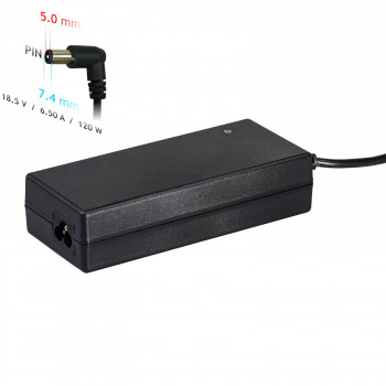 Akyga AK-ND-46 fuente de alimentación para portátil 18,5 V / 6,5 A, 120 W, 7,4 x 5,0 mm + pin, 1,2 m, para HP