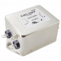 Akyga EN2090-20-F filtro de red EMC monofásico 20 A, 120–250 V AC, 50/60 Hz, conexiones de 6,3 mm
