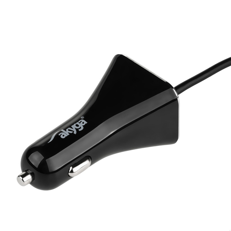 Cargador de coche 12/24V Akyga AK-CH-10 45W 4x USB-A 5V / 9A modular negro