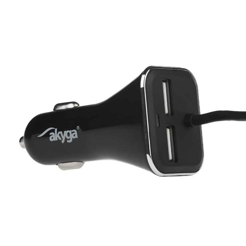Cargador de coche 12/24V Akyga AK-CH-10 45W 4x USB-A 5V / 9A modular negro