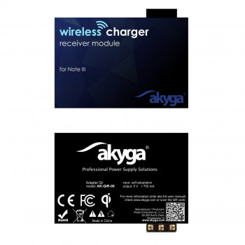 Akyga AK-QIR-06 adaptador de carga Qi para Note 3, 3 polos, 5V / 0,7A
