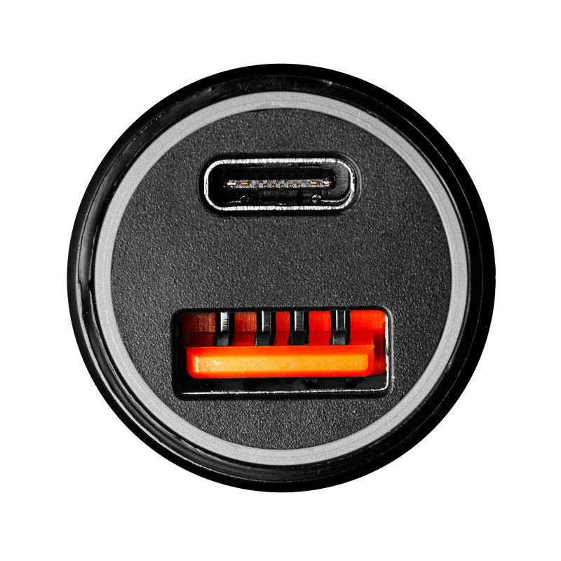 Cargador de coche 12/24V Akyga AK-CH-16 36W USB-A + USB-C PD Quick Charge 3.0 5-12V / 1,5-3A negro