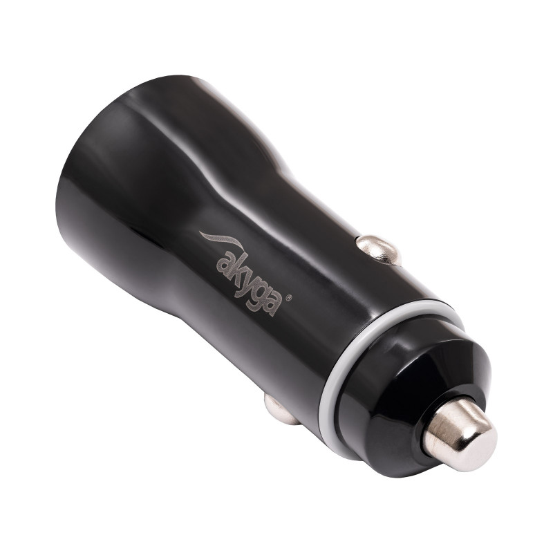 Cargador de coche 12/24V Akyga AK-CH-16 36W USB-A + USB-C PD Quick Charge 3.0 5-12V / 1,5-3A negro