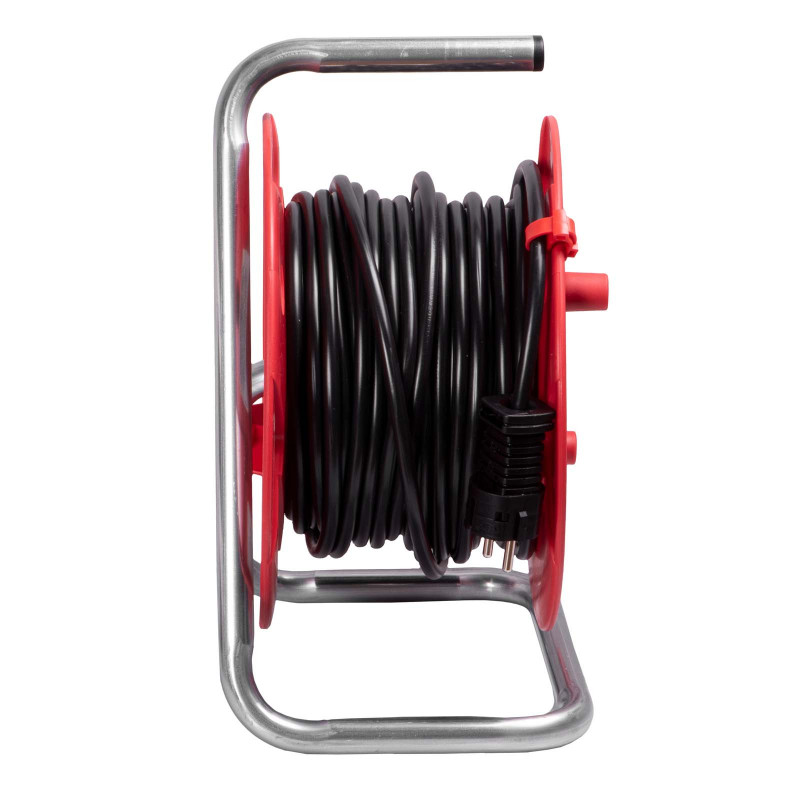 Brennenstuhl Akyga AK-CR-08 alargador enrollable, 4 tomas, IP20, 25 m, Rojo