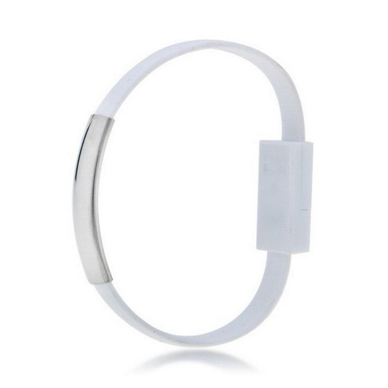 Akyga AK-AD-47 cable USB de pulsera, USB-C (macho) / USB-A, USB 2.0, 23 cm, blanco