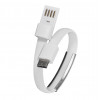 Akyga AK-AD-47 cable USB de pulsera, USB-C (macho) / USB-A, USB 2.0, 23 cm, blanco