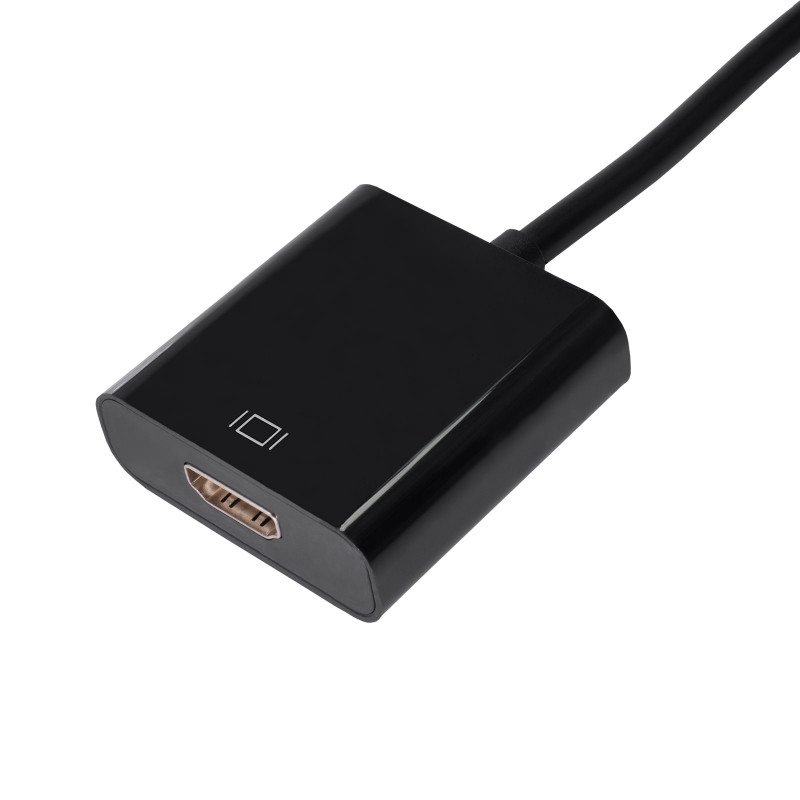 Akyga AK-AD-11 adaptador convertidor con cable DisplayPort conector macho a conector hembra HDMI, 15 cm, negro