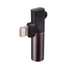 Akyga AK-AD-63 adaptador Lightning (macho) a Lightning (hembra) + conector hembra jack de 3,5 mm, negro